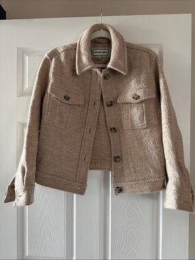 Hunter | Cropped Merino Wool Shacket | Blush Beige | M